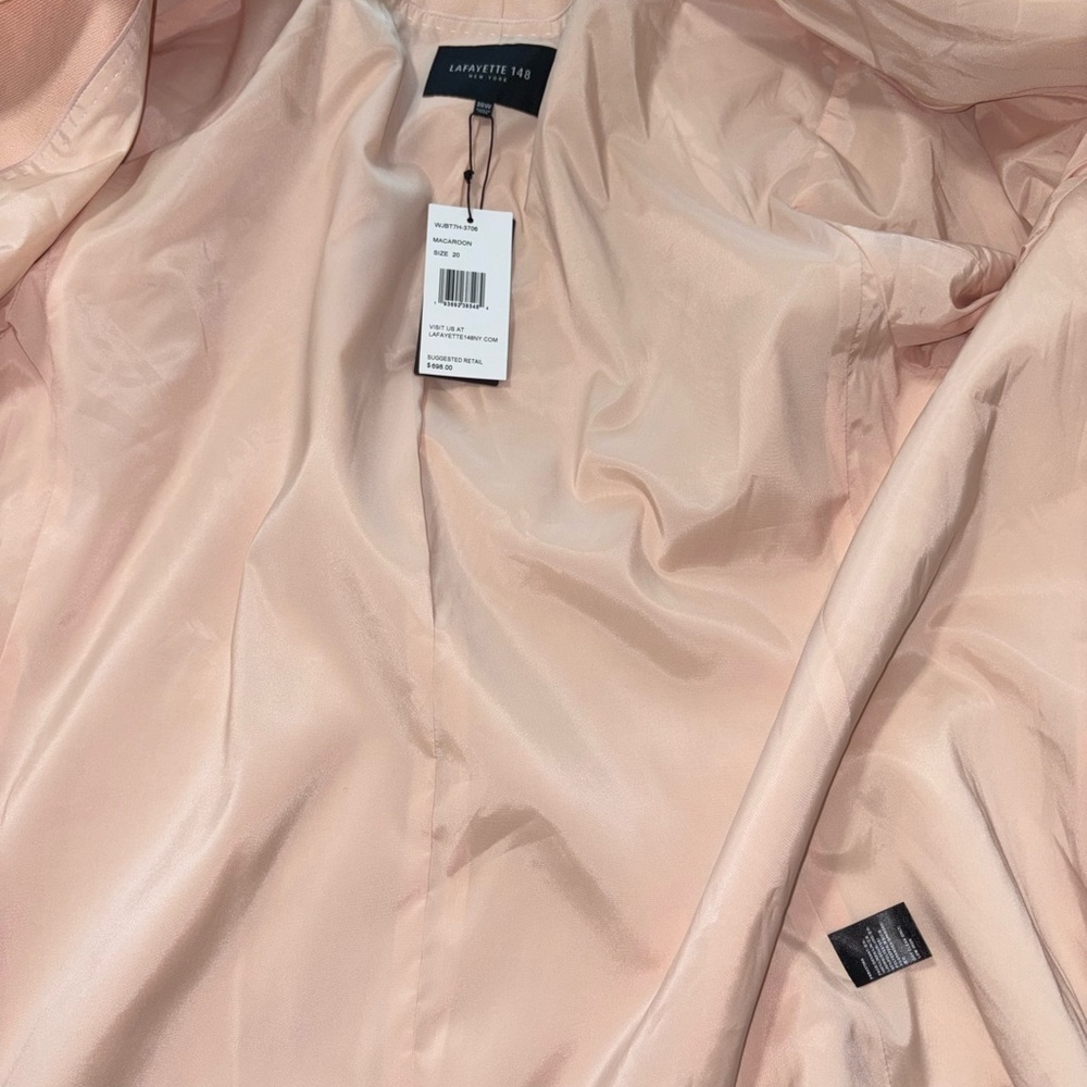NWT Lafayette 148 New York pink linen open blazer $698 - Picture 6 of 9